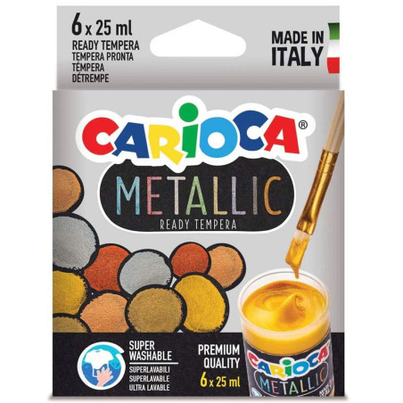 Set De 6 Gouache Métalliques 6x25ml - Carioca