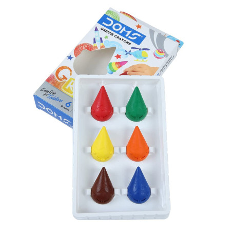 Set de 6 Crayons De Cire, Grippie - Doms
