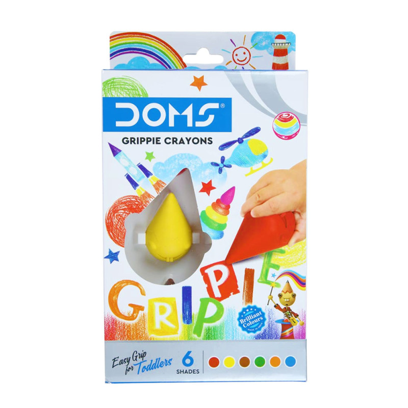 Set de 6 Crayons De Cire, Grippie - Doms