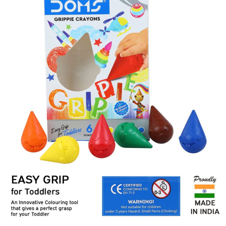 Set de 6 Crayons De Cire, Grippie - Doms