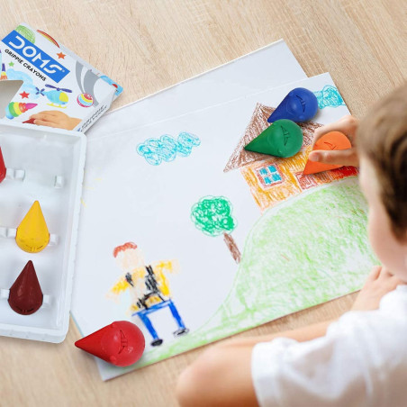 Set de 6 Crayons De Cire, Grippie - Doms