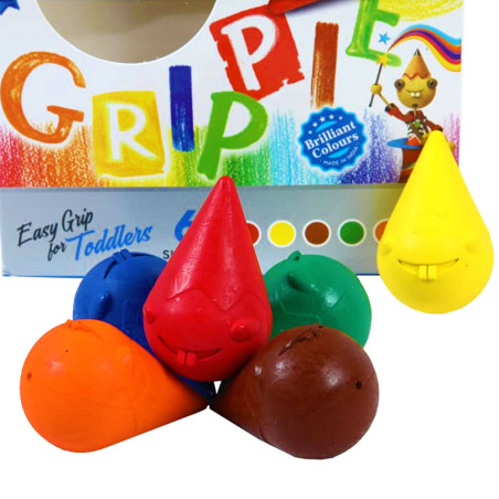 Set de 6 Crayons De Cire, Grippie - Doms