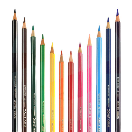 Set de 12 Crayons de Couleur Aquarellable, Aqua - Doms