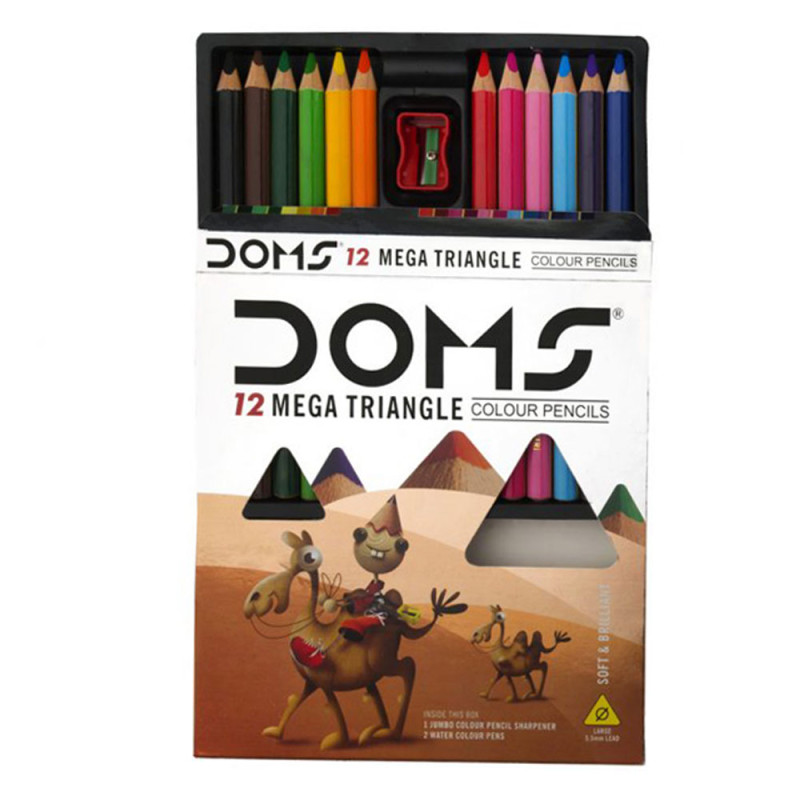 Set de 12 Crayons de Couleur Mega Triangle - Doms
