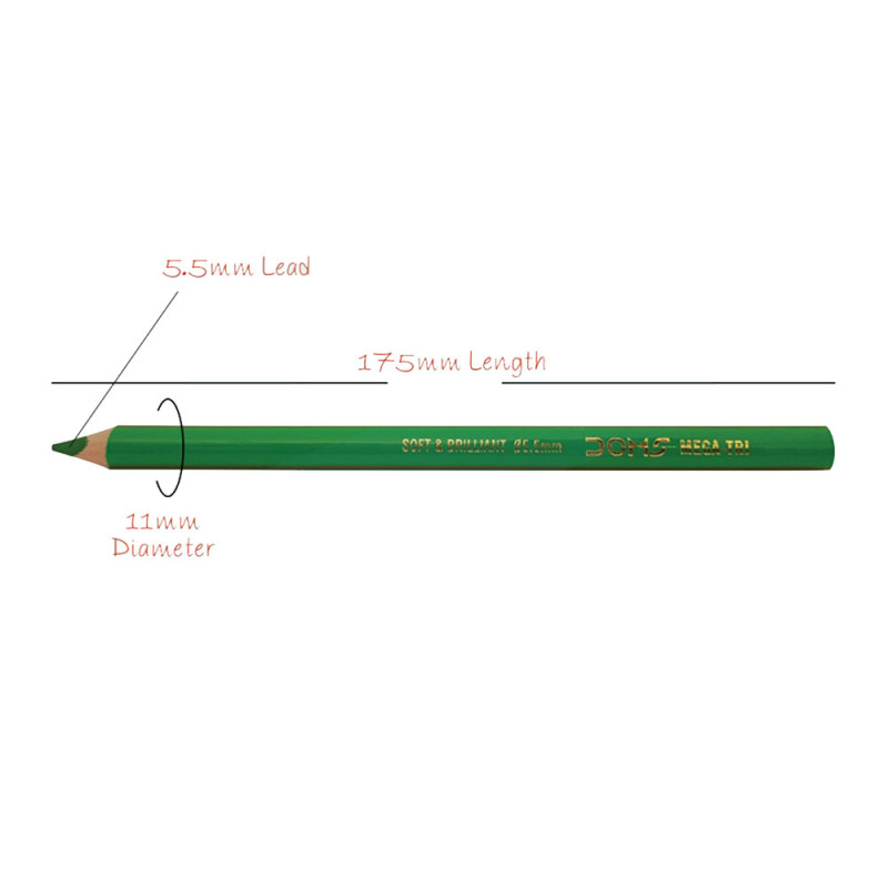 Set de 12 Crayons de Couleur Mega Triangle - Doms