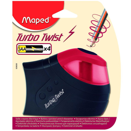 Taille-Crayon Electrique Maped Turbo Twist 1 Trou à Piles - Réf.026030
