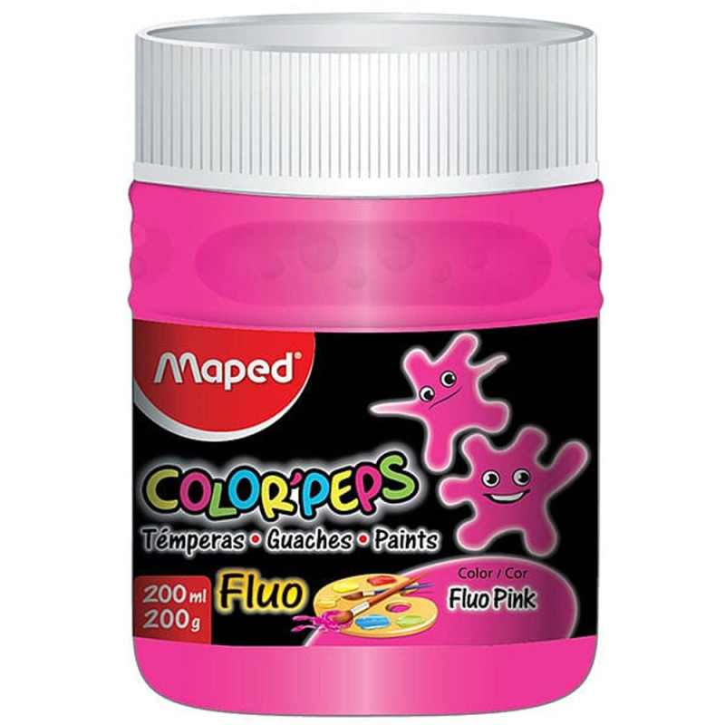 Pot de Gouache Color'Peps 200ml Rose Fluo, Maped - Réf.726578