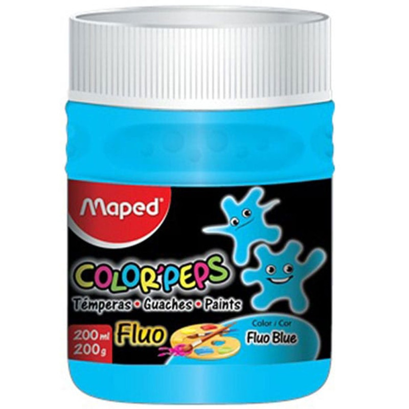 Pot de Gouache Color'Peps 200ml Bleu Fluo, Maped - Réf.726579