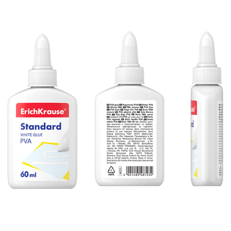 Colle PVA Blanche Standard, 60 ml - ErichKrause