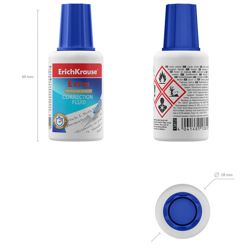 Correcteur Fluide Extra Avec Eponge, 20 gr - ErichKrause