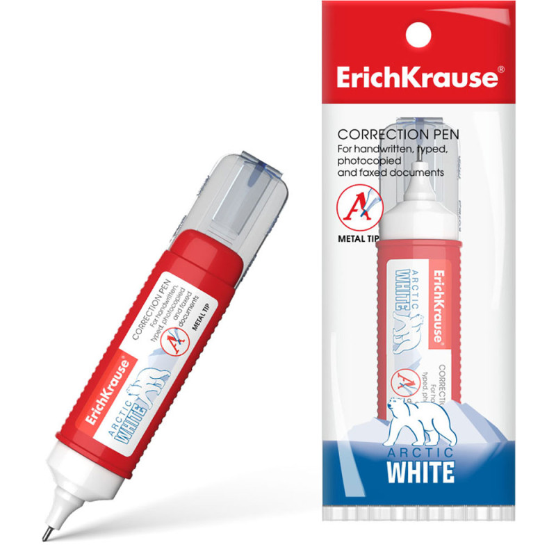 Stylo Correcteur Blanc Arctique, 12 ml - ErichKrause