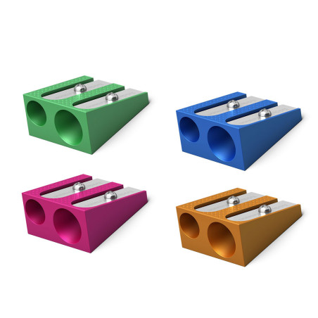 Taille-Crayon En Aluminium 2 Trous, Ferro Color Plus - ErichKrause