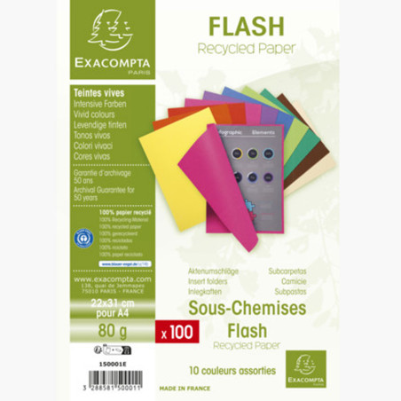 Paquet de 100 Sous-Chemises Flash - Exacompta