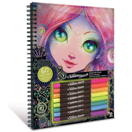 Livre Créatif à Pages Noir, Avec 8 Feutres - Nebulous Stars