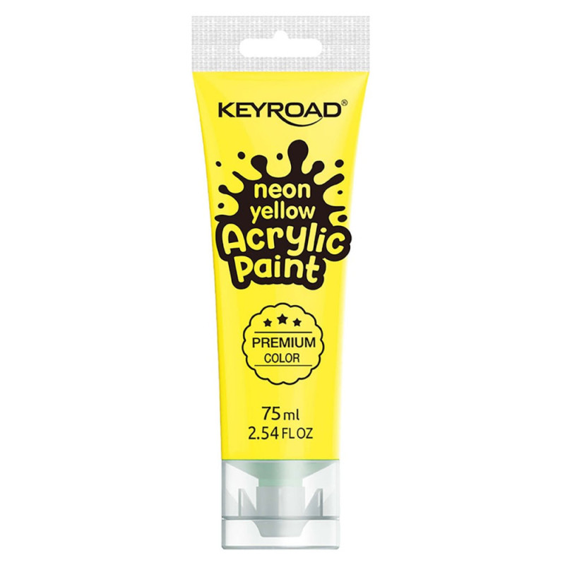 Tube Acrylique Jaune Fluo 75ml, keyroad - Réf.972214