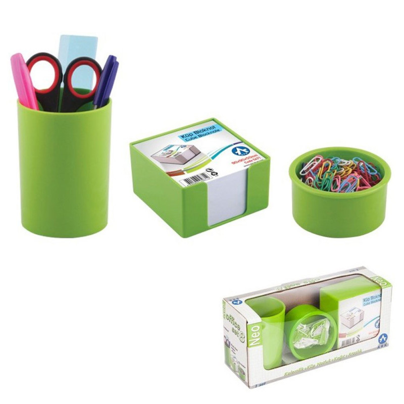 Ensemble de Bureau en Plastique 3 pcs, Vert - ARK