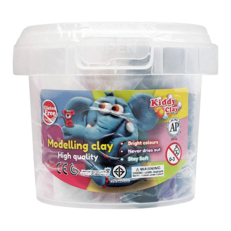 Pot 12 Pâtes à Modeler + 2 Moules - Kiddy Clay - Réf.ST-12+2SM/R
