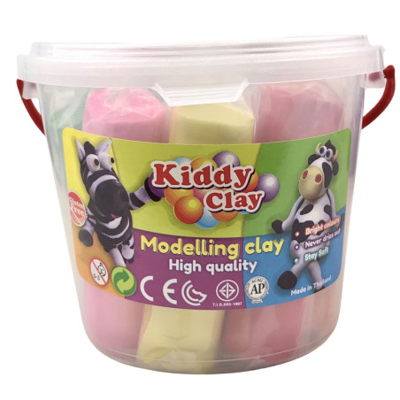 Pot de 8 Pâtes à Modeler 700 gr, Kiddy Clay - Réf.BK-700-8