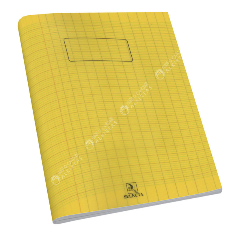 Cahier Piqué 17x22 Uni Jaune, 192 pages - Selecta