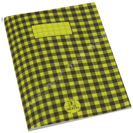 Cahier Piqué à Carreaux 17x22 Jaune, 48 pages - Selecta