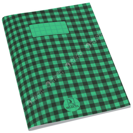 Cahier Piqué à Carreaux 17x22 Vert, 96 pages - Selecta