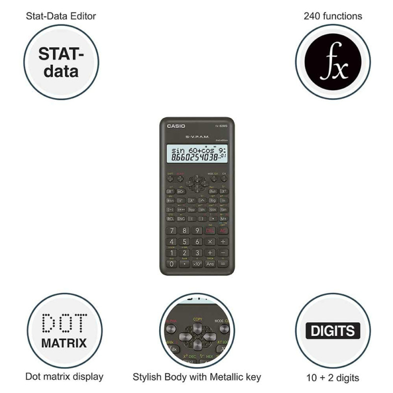 Calculatrice Scientifique Casio FX-82MS - 2ème Edition thumbnail