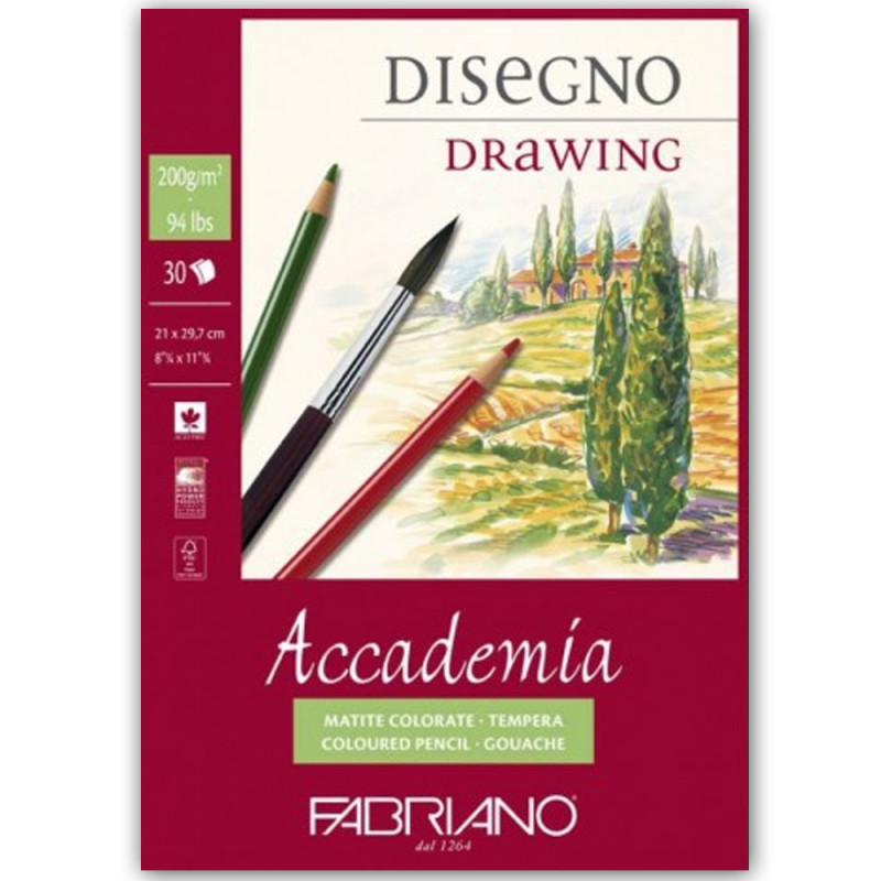 Bloc Dessin FABRIANO Accademia Gouache A3 200g 30F