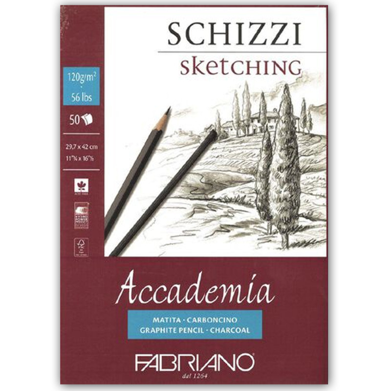 Bloc Croquis Sketching FABRIANO Accademia Charcoal A3 120g 50F