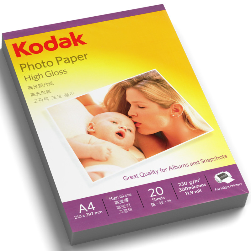 Papier Photo KODAK High Gloss A4 230g 20F