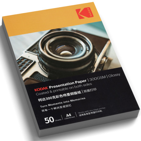 Papier de Présentation KODAK Couché Brillant Double Face A4 300g 50F