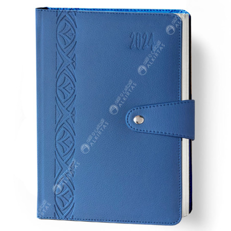 Organiseur Semainier 2024 en Simili Cuir, Bleu - MK Tempo