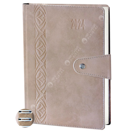 Organiseur Semainier 2024 en Simili Cuir, Camel - MK Tempo