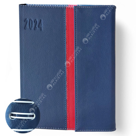 Agenda 2024 en Simili Cuir, Bleu - MK Ecrito