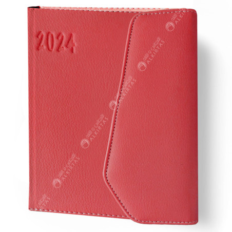 Agenda 2024 en Simili Cuir, Rouge - MK Ecrito
