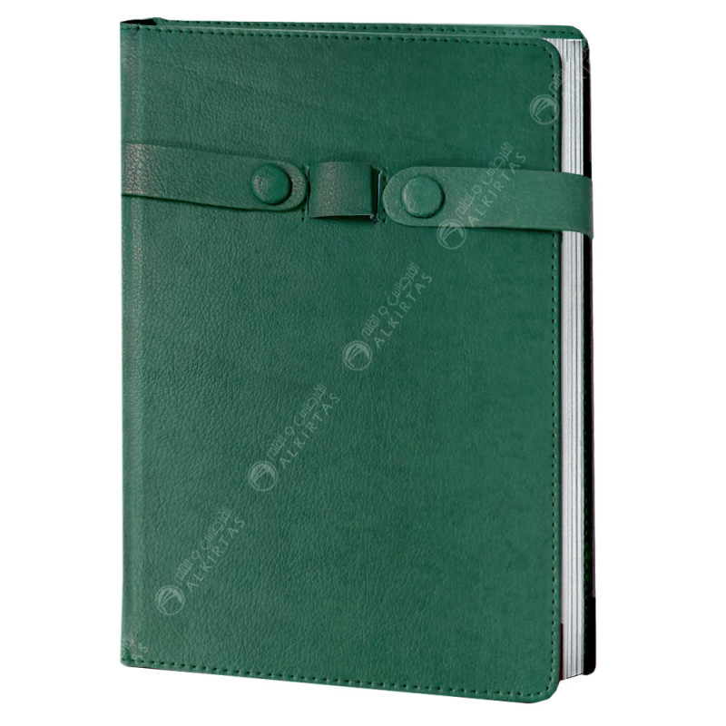 NoteBook Candeur en Simili Cuir, Vert - Sildar