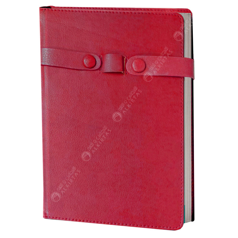 NoteBook Candeur en Simili Cuir, Rouge - Sildar