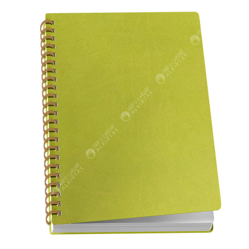 NoteBook Quality en Simili Cuir, Jaune - Sildar