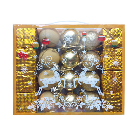 Boules de Décoration Noël PM Doré, 20pcs - Réf.601150-46