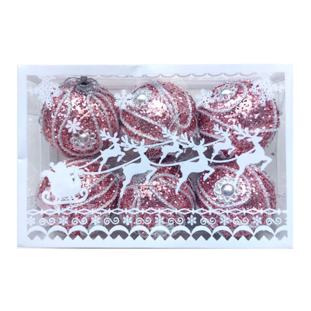 Boules de Décoration Noël MM, 6pcs - Réf.601150-27