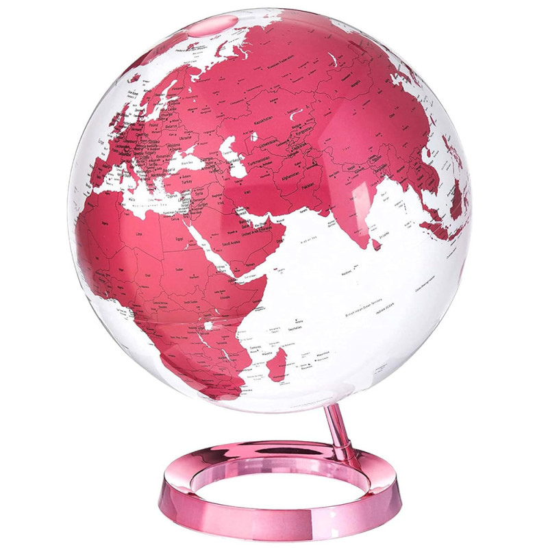 Globe Terrestre Lumineux Led 30cm, Rose - Tecnodidattica