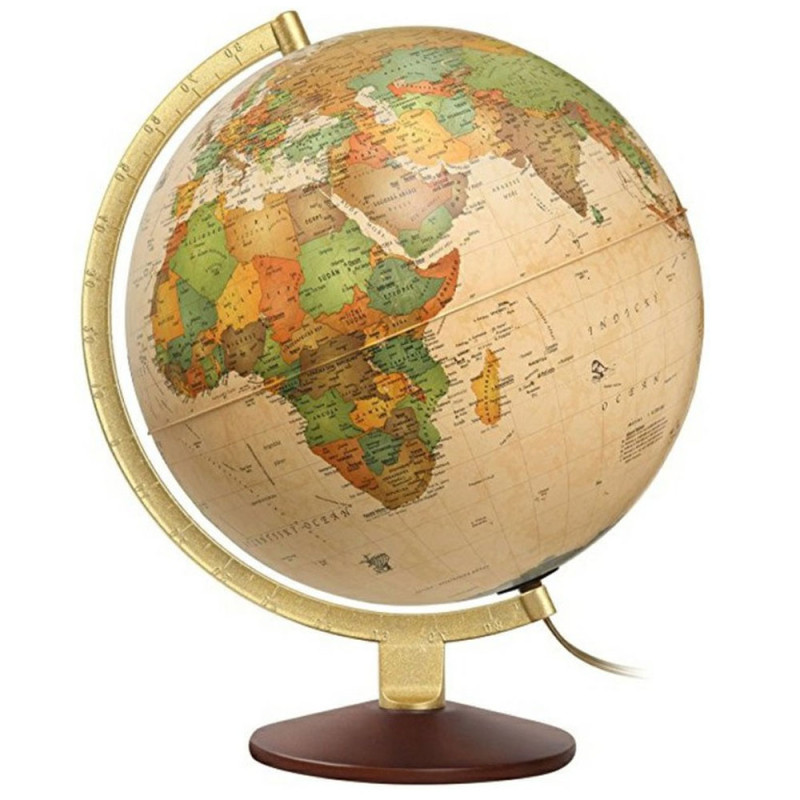 Globe Terrestre Ocra Lumineux en Français, 25cm - Tecnodidattica