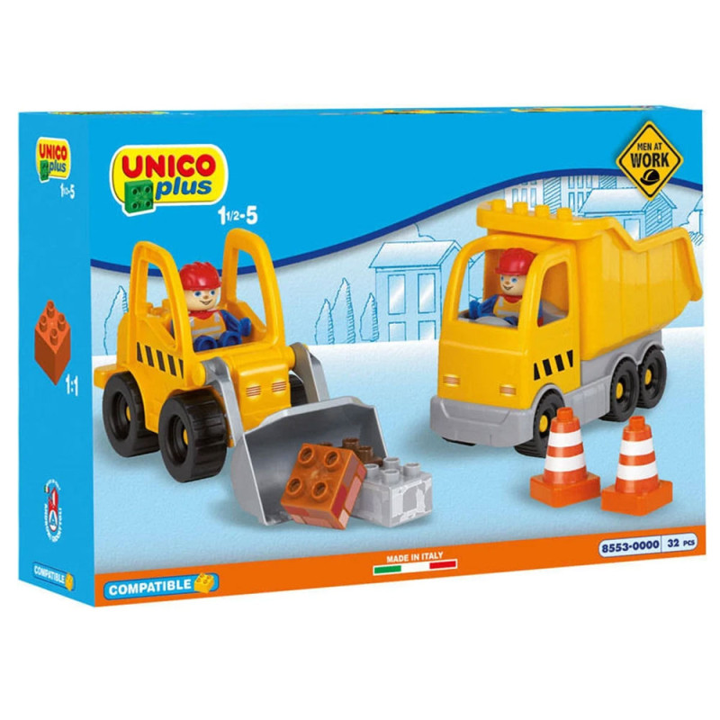 Lego Bulldoze et Camion UnicoPlus 32pcs, Ucar Oyuncak - Réf.8553-0000