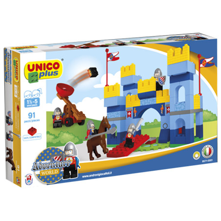 Lego Chateau UnicoPlus 91pcs, Ucar Oyuncak - Réf.8571-0001