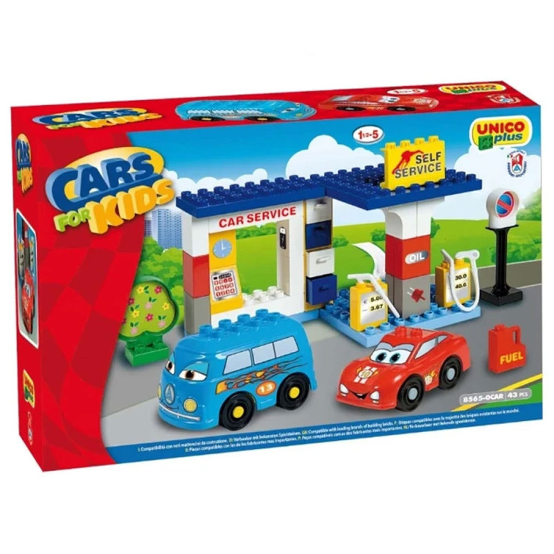 Lego Garage de Service Kids Car 43pcs, Ucar Oyuncak - Réf.8565-0CAR