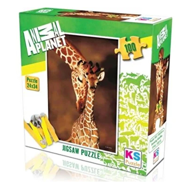 Puzzle Animal Planet Girafe 100pcs 24x34cm - KS Puzzle