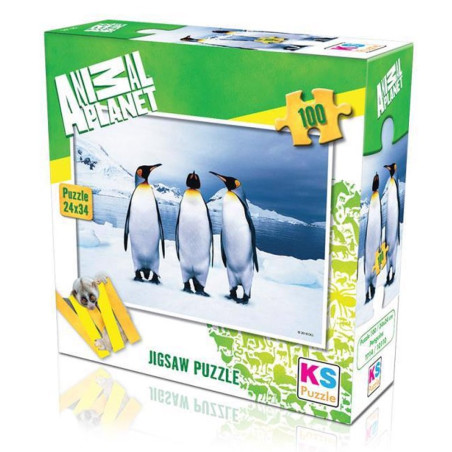Puzzle Animal Planet Penguin 100pcs 24x34cm - KS Puzzle