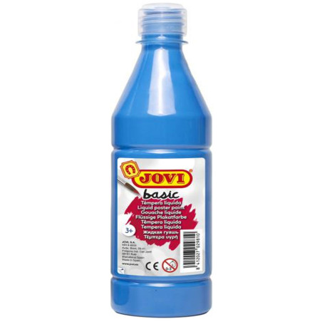 Bouteille de Gouache Liquide Basic 500ml, Bleu - Jovi