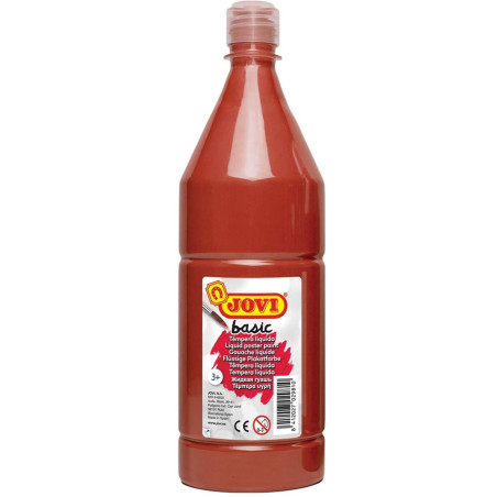 Bouteille de Gouache Liquide Basic 1L, Marron - Jovi