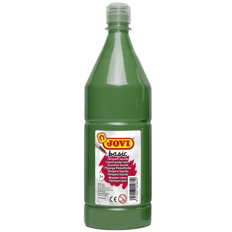 Bouteille de Gouache Liquide Basic 1L, Vert Foncé - Jovi