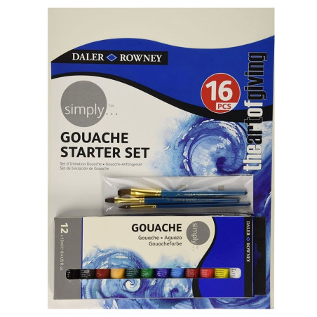Set d'Initiation Gouache 16pcs - Daler Rowney